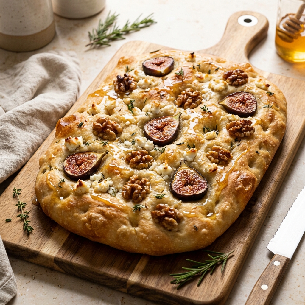 Bild på Focaccia: Chevre, Fikon & Valnötter