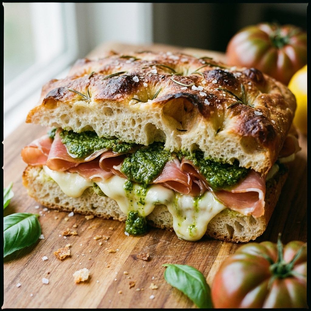 Bild på Focaccia: Serrano & Pesto